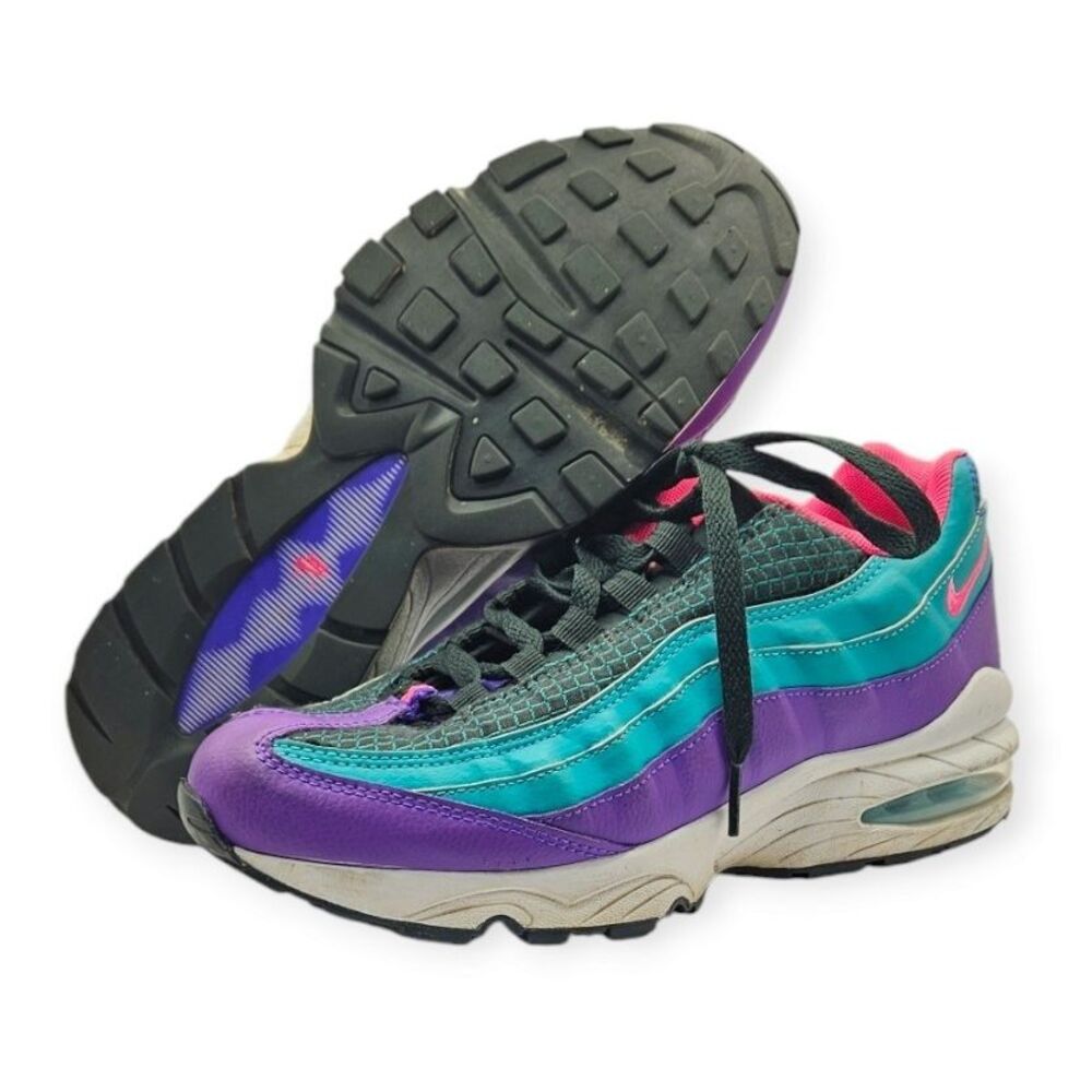 Nike Air Max 95 Shoes Sneakers Youth Size 7Y Hyper Grape Green‎ Pink AV2289-300